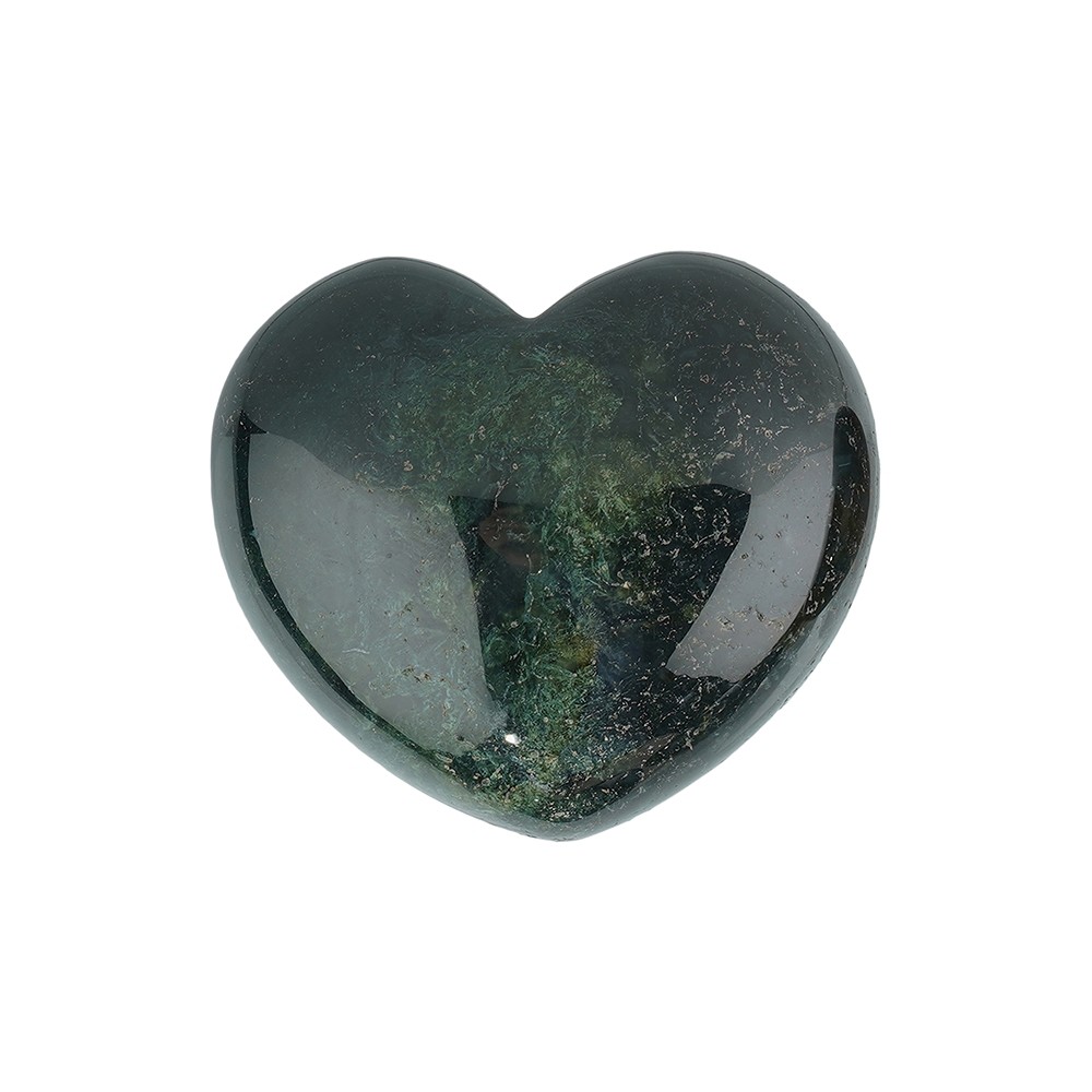 Puffy heart, Heliotrope (Bloodstone), 4.5cm | wholesaler gems & healing stones