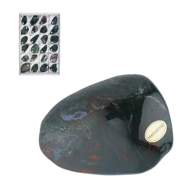Tumbled Stones Heliotrope (Bloodstone), 5 - 8cm (24 pcs./ PU) | Marco Schreier