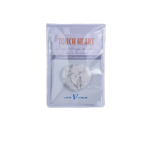 Touch Heart Magnesite with insert in pouch | wholesaler gems & healing stones