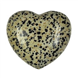 0509220651 Heart puffy heart, Dalmatian Stone, 6,5cm | wholesaler gems & healing stones