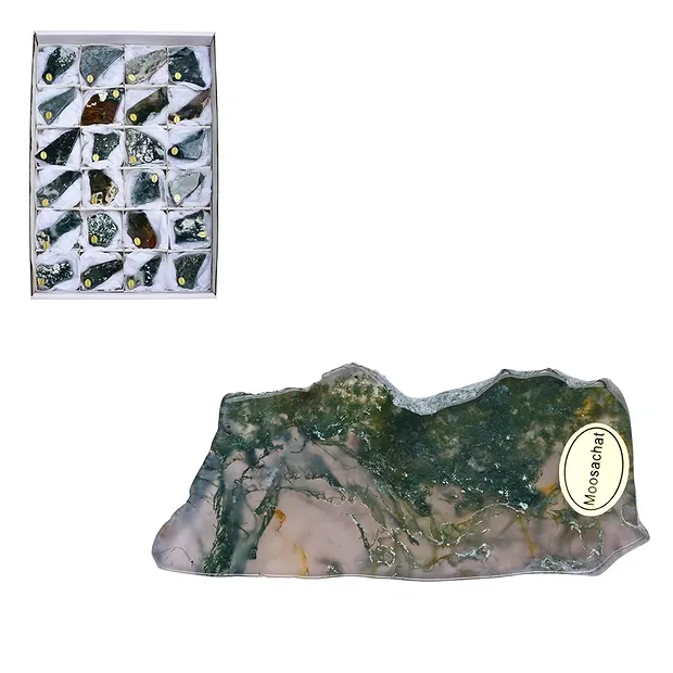 Platten Moosachat, 04 - 06cm (24 St./VE) | GH Edelsteine, Heilsteine & Schmuck