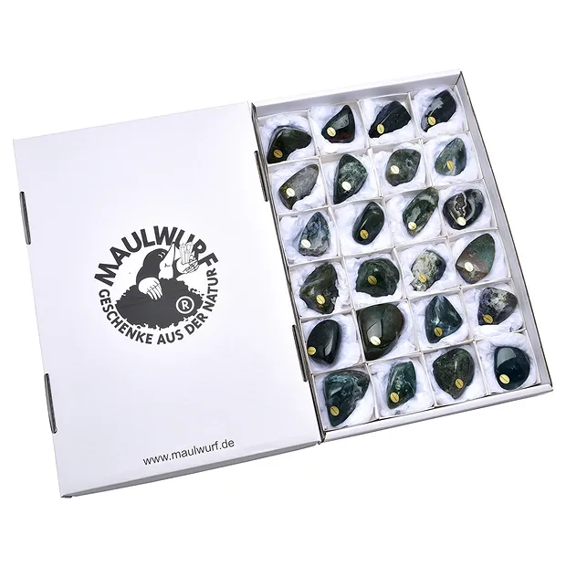 Trommelsteine Moosachat, 5,5 - 7,5cm (54 St./VE) | Marco Schreier