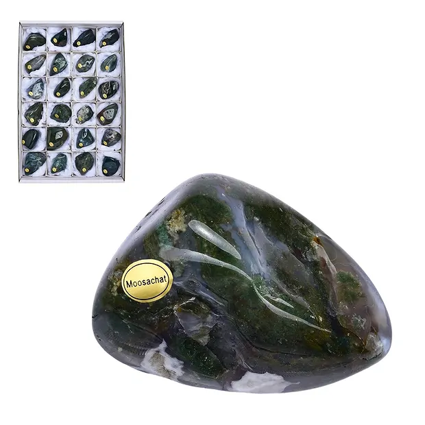Tumbled Stones Moss Agate, 5,5 - 7,5cm (54 pcs./ PU) | Marco Schreier