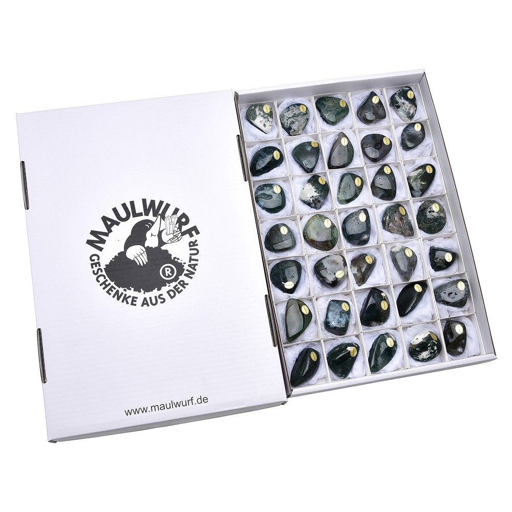 Pierres roulées Agate mousse, 4,0 - 5,5cm (35 pcs/UC) | Marco Schreier