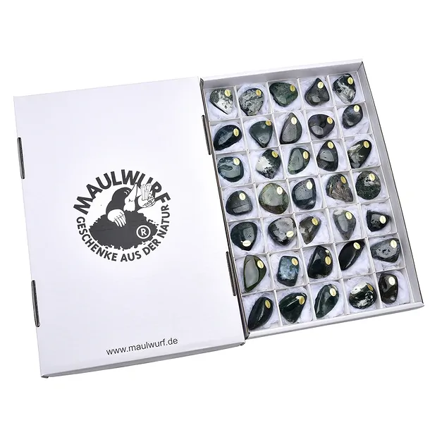 Trommelsteine Moosachat, 4,0 - 5,5cm (35 St./VE) | Marco Schreier