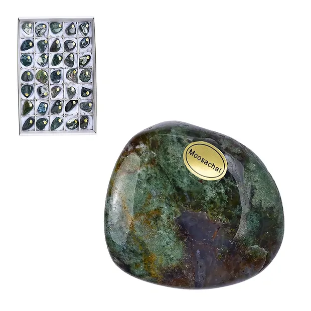 Tumbled Stones Moss Agate, 4,0 - 5,5cm (35 pcs./ PU) | Marco Schreier