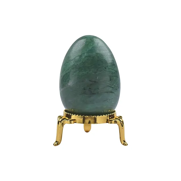 Egg Prase, 5.0cm, with gift box and stand | wholesaler gems & healing stones