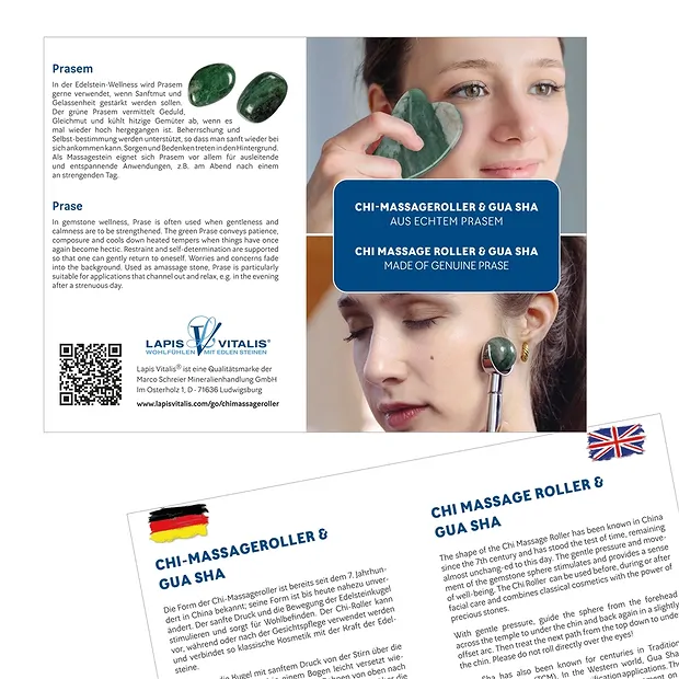 Rullo per massaggio Chi con Gua Sha Prasem | grossista gemme e pietre curative