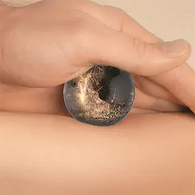 Massage ball Smoky Quartz, 4.0cm, in gift box | wholesaler gems & healing stones
