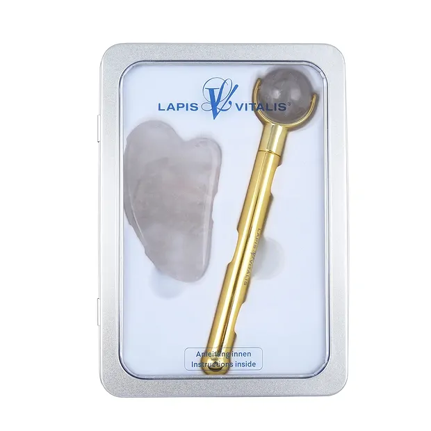 Rouleaux de massage Chi avec Gua Sha Quartz fumé | Marco Schreier