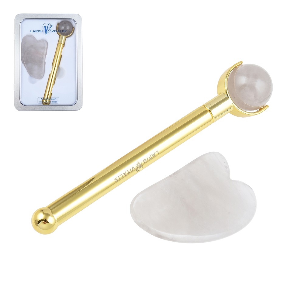 Chi Massage Roller with Gua Sha Smoky Quartz | wholesaler gems & healing stones