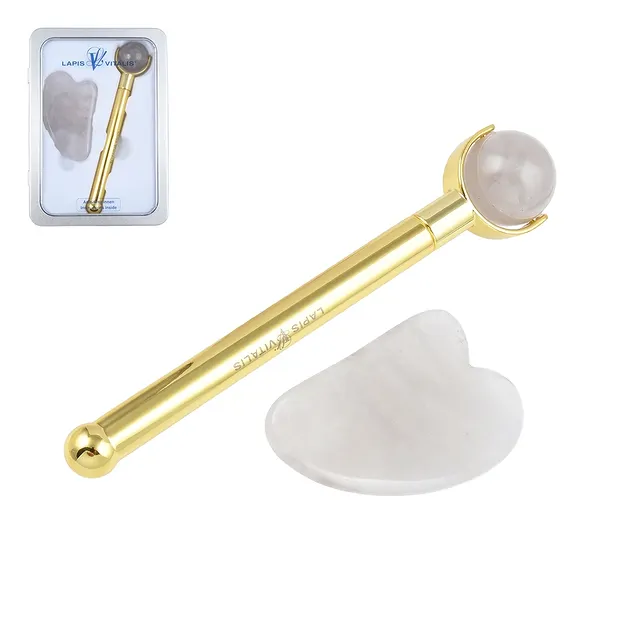 Chi Massage Roller with Gua Sha Smoky Quartz | wholesaler gems & healing stones