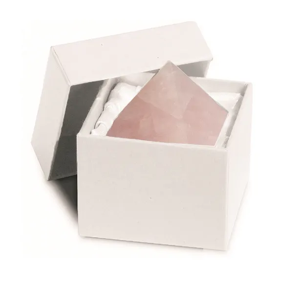 Pirámide de cuarzo rosa, 0,6 cm, caja de regalo | Marco Schreier