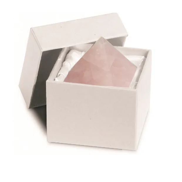 Pirámide de Cuarzo rosa en caja de regalo, 08cm | Marco Schreier