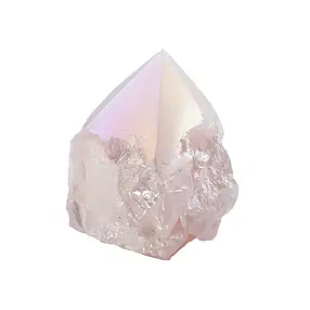 Pizzo Quarzo rosa aura lucidato, 7 - 8 cm | grossista gemme e pietre curative