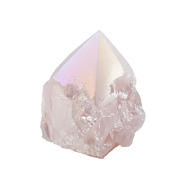 Pizzo Quarzo rosa aura lucidato, 7 - 8 cm | grossista gemme e pietre curative