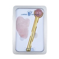 Chi Massage Roller with Gua Sha Rose Quartz | wholesaler gems & healing stones