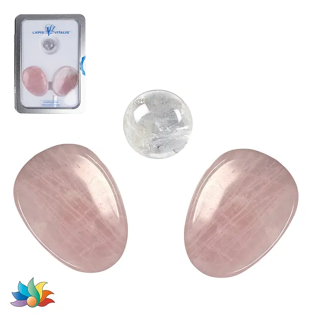 Augenstein-Set Rosenquarz (Lebensfreude) | GH Edelsteine, Heilsteine & Schmuck