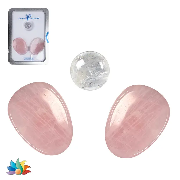 Augenstein-Set Rosenquarz (Lebensfreude) | GH Edelsteine, Heilsteine & Schmuck