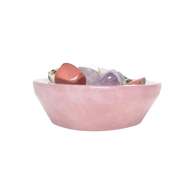 Cuenco de cuarzo rosa, redondo, 9cm | Marco Schreier
