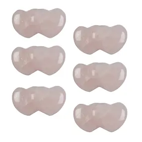 Partnerherz Rosenquarz, 4,3cm (6 St./VE) | GH Edelsteine, Heilsteine & Schmuck