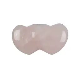 0513320006 Double heart Rose Quartz, 04,3cm (6 pcs./ PU) | wholesaler gems & healing stones