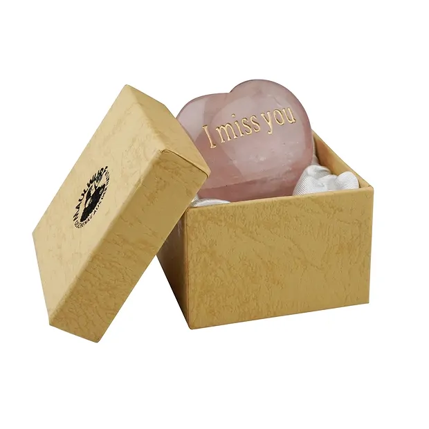 Heart with engraving "I miss you" in gift box  | gems, healing stones & jewelry