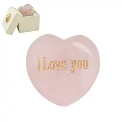 0513320056 Heart with engraving "I love you" in gift box | wholesaler gems & healing stones