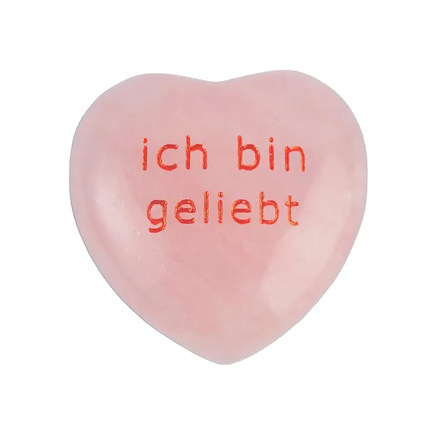 Herz mit Gravur "ich bin geliebt" | Großhändler Edelsteine, Heilsteine & Schmuck