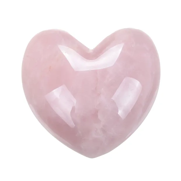 Cœur bombé, Quartz rose, 10cm, boîte cadeau | Marco Schreier