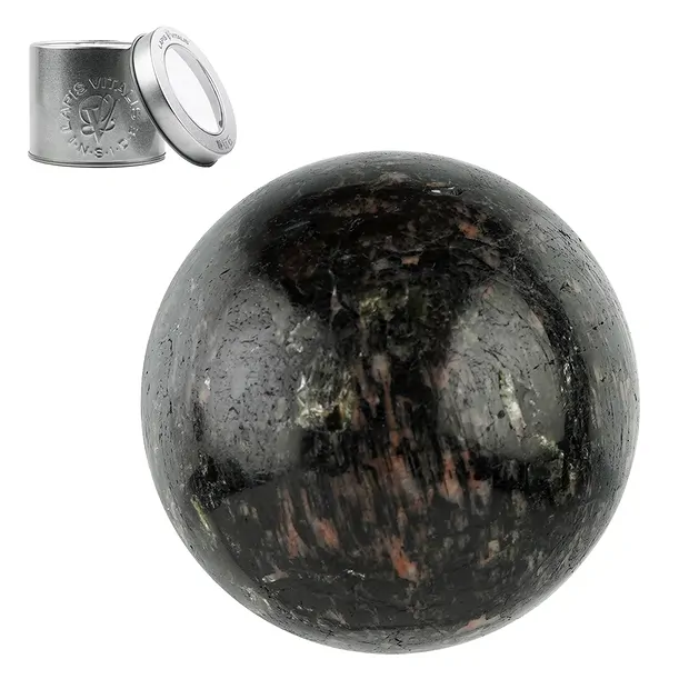 Massage ball Tourmaline (black) (stab.), 4.0cm, in gift box | Marco Schreier