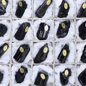Cristalli grezzi di Schorl, 02 - 04 cm, lucidati (35 pz./ UC) | Marco Schreier