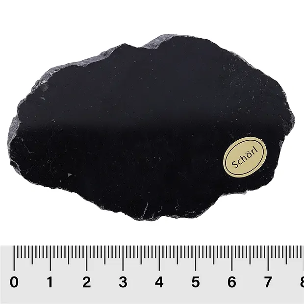 One side polished pieces / Slabs Tourmaline (black), 5 - 7cm (24 pcs./ PU) | Marco Schreier