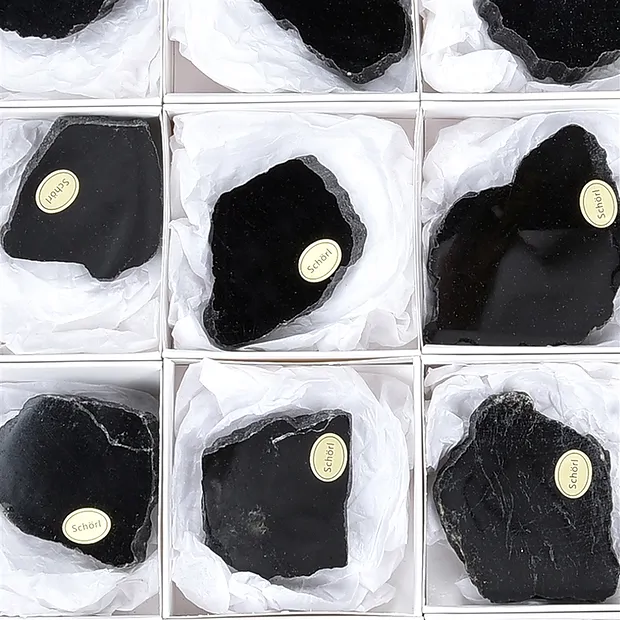 Bordi smussati / Piastre Schorl, 5 - 7 cm (24 pz./ UC) | Marco Schreier