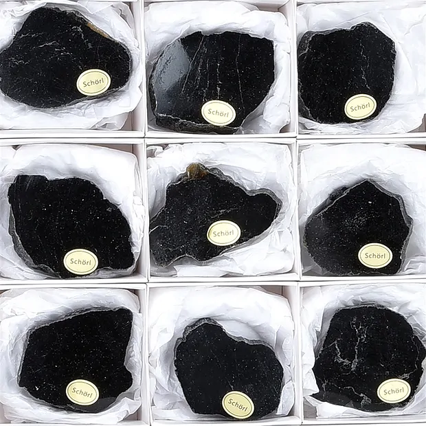 Anschliffe / Platten Schörl, 4cm (35 St./VE) | Edelsteine, Heilsteine & Schmuck