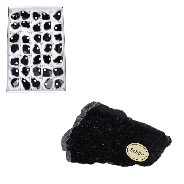 One side polished pieces / Slabs Tourmaline (black), 4cm (35 pcs./ PU) | Marco Schreier