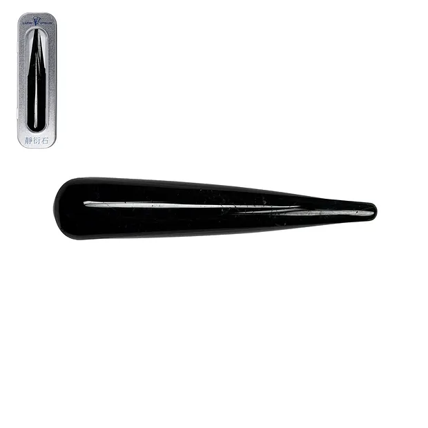 Massage stylus Tourmaline (black) (stab.) thick, in gift box | Marco Schreier