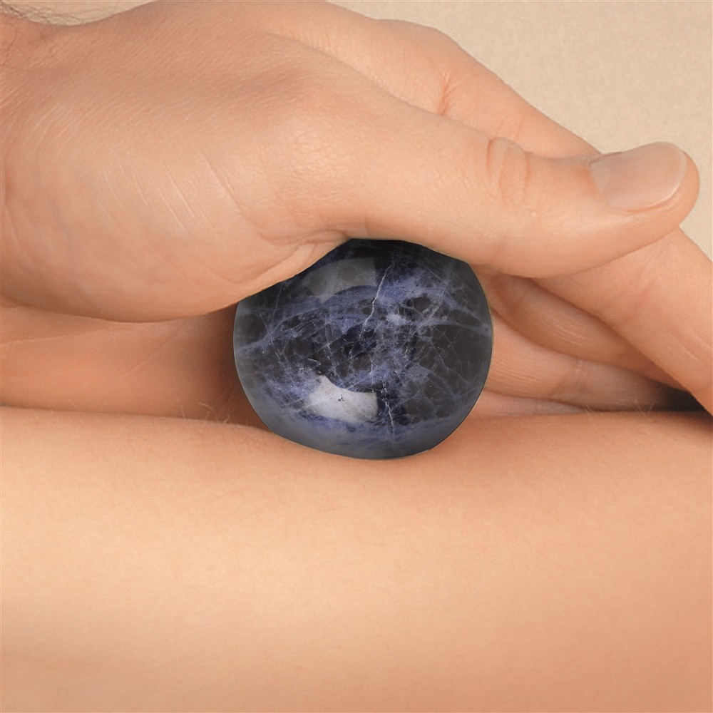 Boule de massage Sodalite, 4,0cm, dans une boîte cadeau | Marco Schreier
