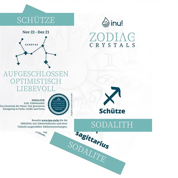 inu! Zodiac Crystal Schütze/Sodalith | Schreier Edelsteine, Heilsteine & Schmuck