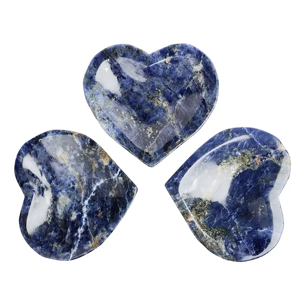 Sodalite heart bowl, 10cm | Schreier - wholesaler gems, healing stones & jewelry