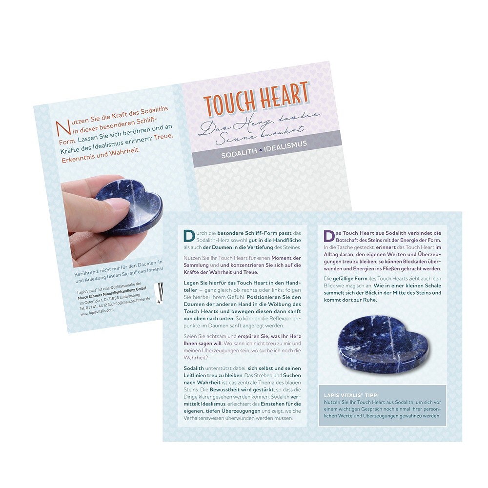 Toque Corazón Sodalita con inserto en bolsita | Marco Schreier