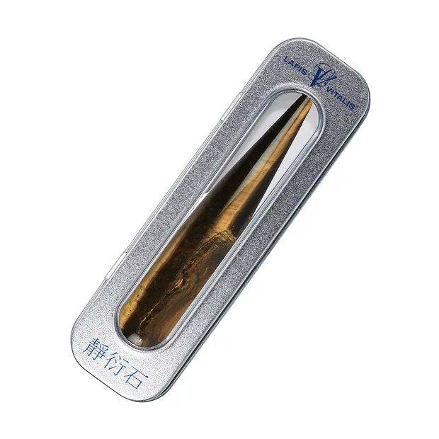 Massage stylus Tiger's Eye thick, in gift box | wholesaler gems & healing stones