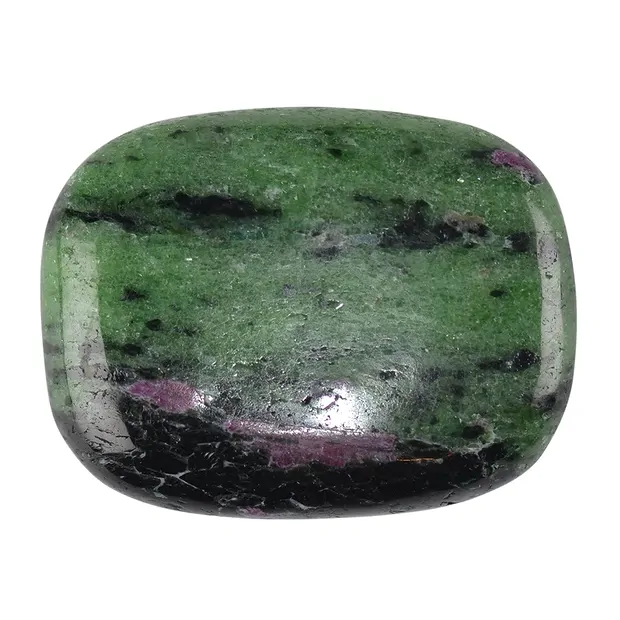 Rechteck Zoisit mit Rubin, 4,0 x 3,0cm | Edelsteine, Heilsteine & Schmuck-Handel