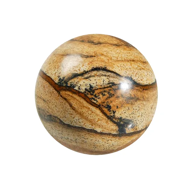 Kugel Jaspis (Landschaftsjaspis), 3,0cm (kalibriert) | Marco Schreier