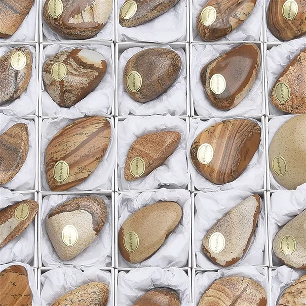 Tumbled Stones Jasper (Picture jasper), 03 - 05cm (54 pcs./ PU) | Marco Schreier