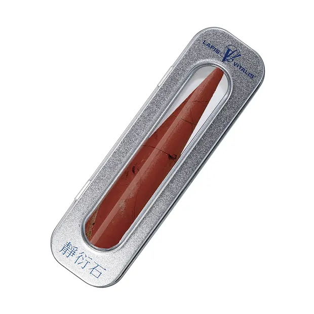 Massagegriffel Jaspis (rot) dick, in Geschenkdose | Marco Schreier