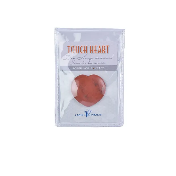 Touch Heart Jasper (red) with insert in pouch | wholesaler gems & healing stones