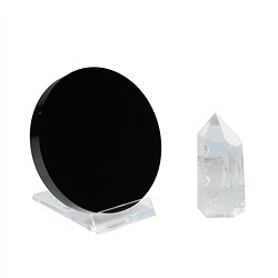 0517005003 "Le miroir magique" - Set de méditation avec Obsidienne et Cristal de roche | Marco Schreier