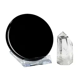 0517005003 "Le miroir magique" - Set de méditation avec Obsidienne et Cristal de roche | Marco Schreier