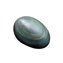 0517022017 Piedra en forma de jabón de Obsidiana (obsidiana arco iris), 7,0 x 5,0 cm, gruesa | Marco Schreier